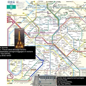  Habitación en casa particular Eiffel Citea Access Dayroom Espace Sans Nuitee Et Partagee Chatillon Nuitee -- Repos Journee Ou Espace Travail 8-19h Proche Tour Eiffel Ou Usage Bureau A L'heure En Journee -- Nuitee Chatillon Avenue